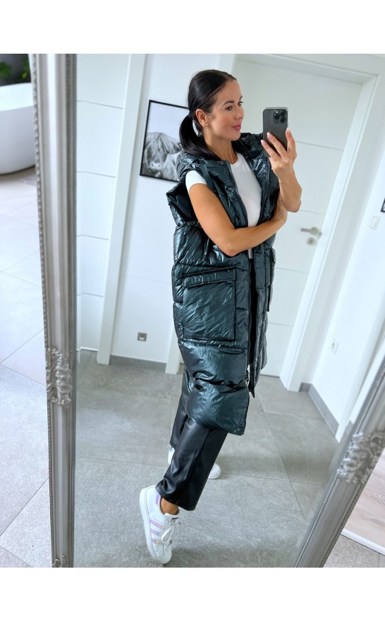 Petrolejová maxi vesta M/L