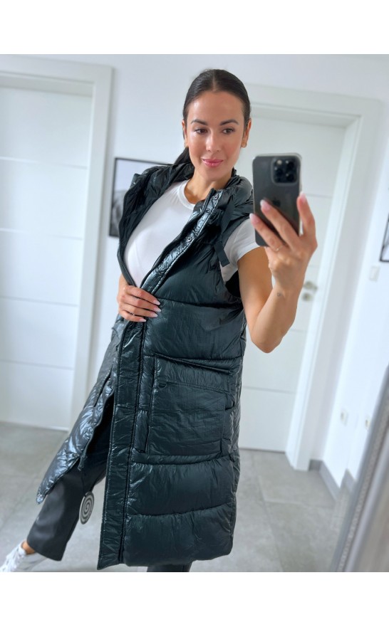 Petrolejová maxi vesta M/L