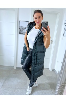 Petrolejová maxi vesta M/L