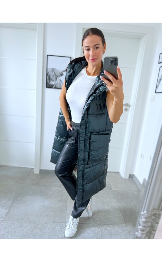 Petrolejová maxi vesta M/L