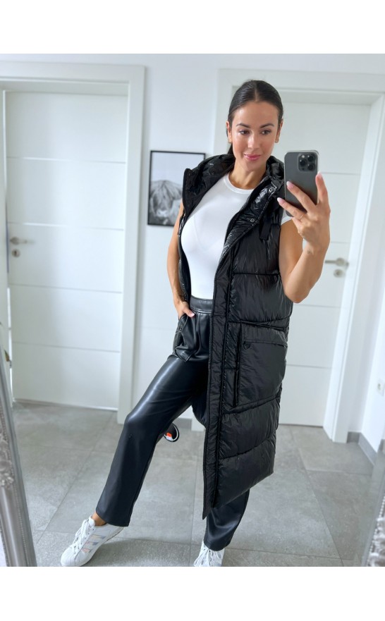 Černá lesklá vesta M/L