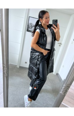 Černá lesklá vesta M/L