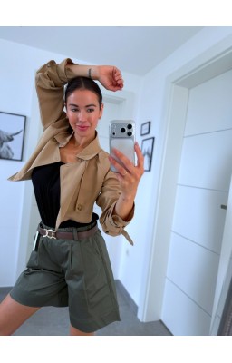 Khaki delší šortky 