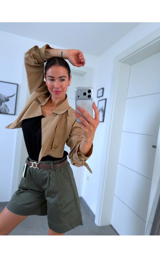 Khaki delší šortky 