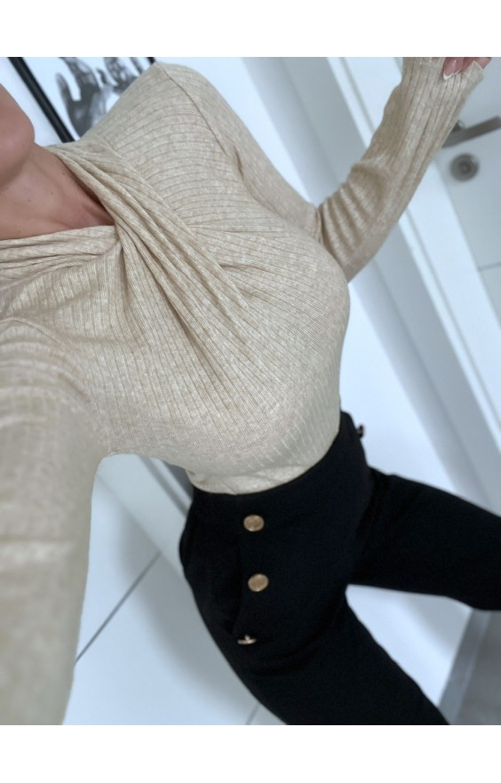 Krémový křížový top 