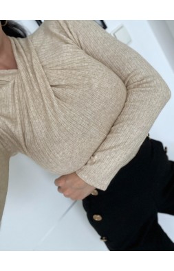 Krémový křížový top 