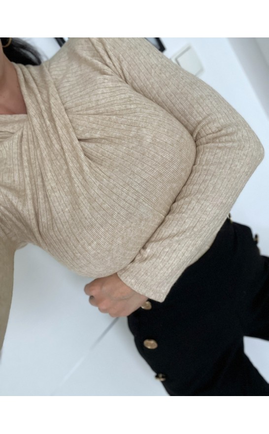 Krémový křížový top 