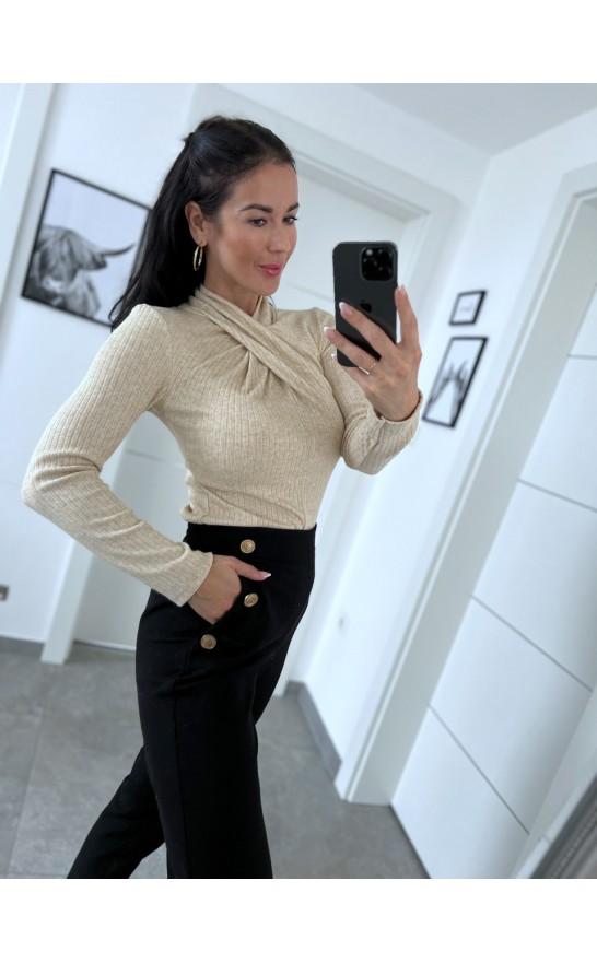 Krémový křížový top 