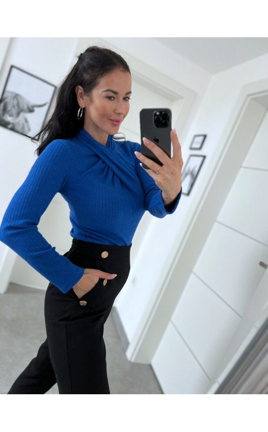 Modrý křížový top