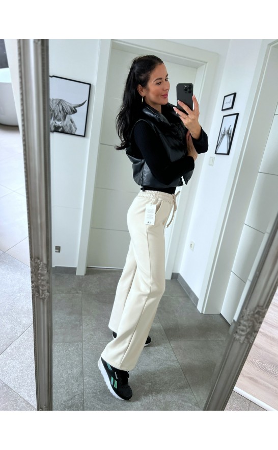 Krémová široké kalhoty Sia