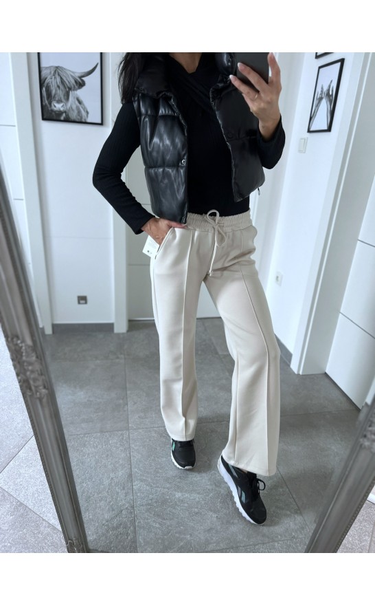 Krémová široké kalhoty Sia