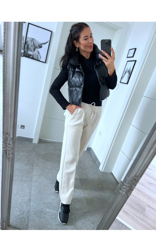 Krémová široké kalhoty Sia