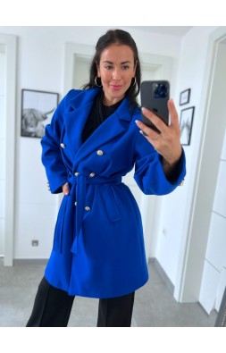 Královsky modrý luxusní kabát 