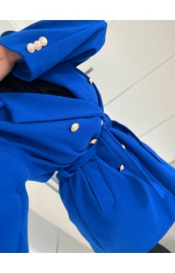 Královsky modrý luxusní kabát 