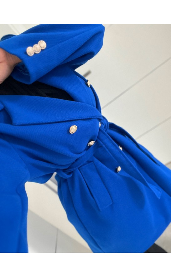 Královsky modrý luxusní kabát 