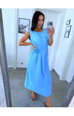 Baby blue šaty Rose s broží 