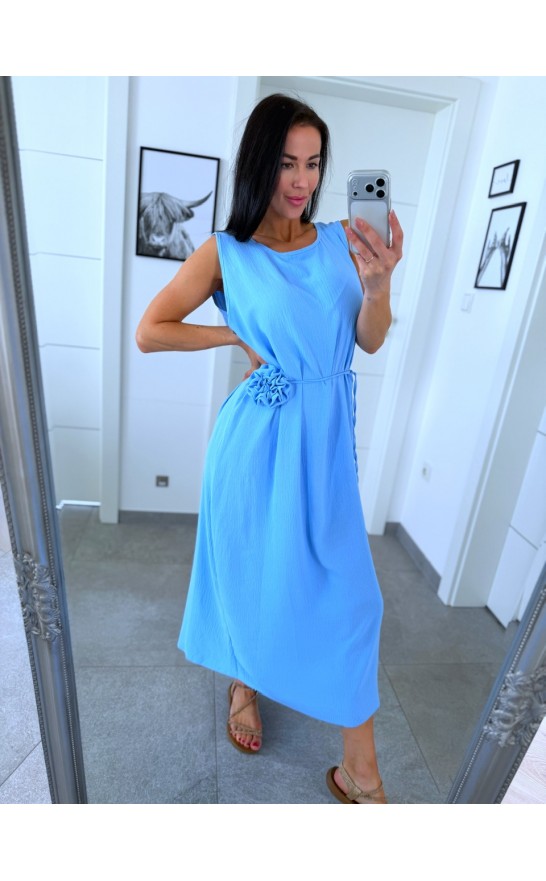 Baby blue šaty Rose s broží 