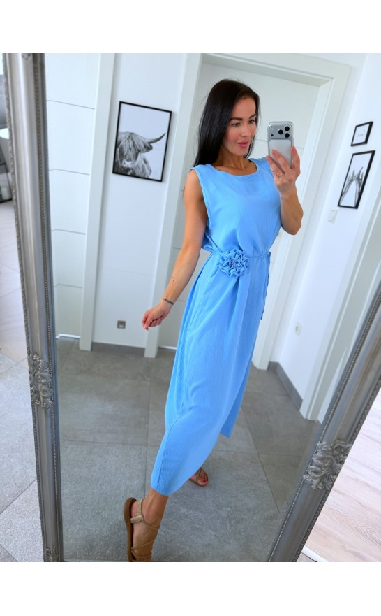 Baby blue šaty Rose s broží 