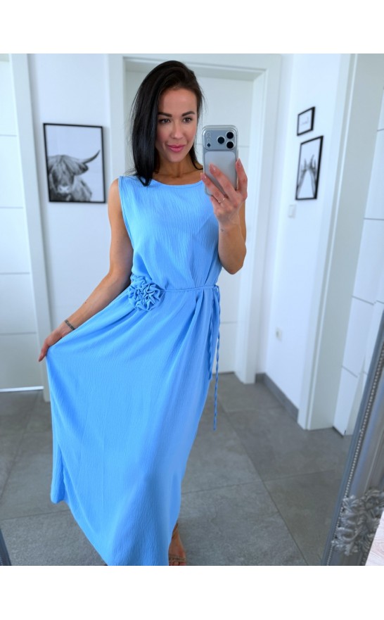 Baby blue šaty Rose s broží 