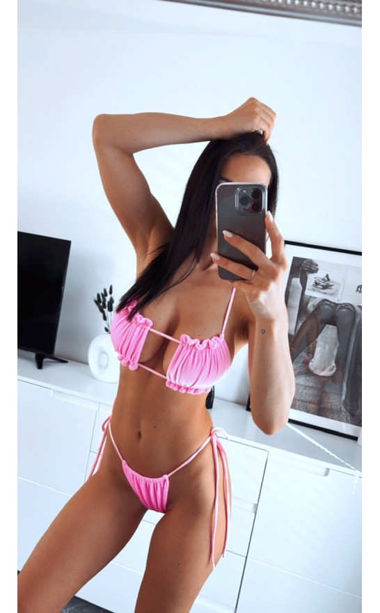 Velurová tanga Sladká růžová vel S