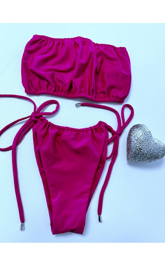 Řasený spodní díl S/M Fuchsiová Lycra 