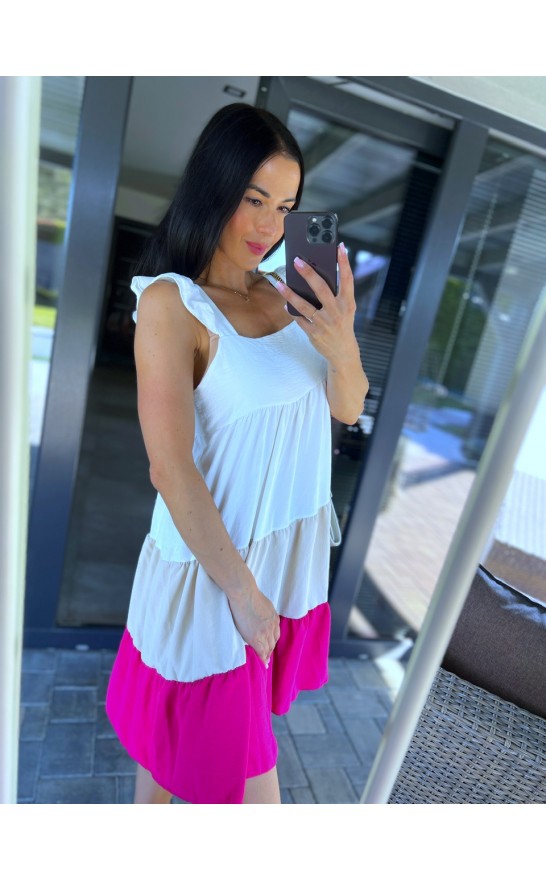 Šaty color-fuchsiová
