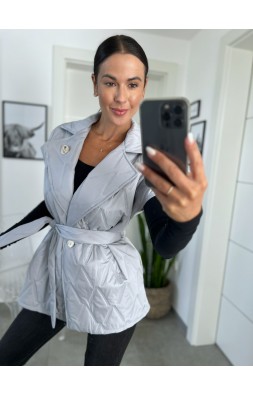 Šedá prošívaná vesta S/M Šedá prošívaná vesta S/M
