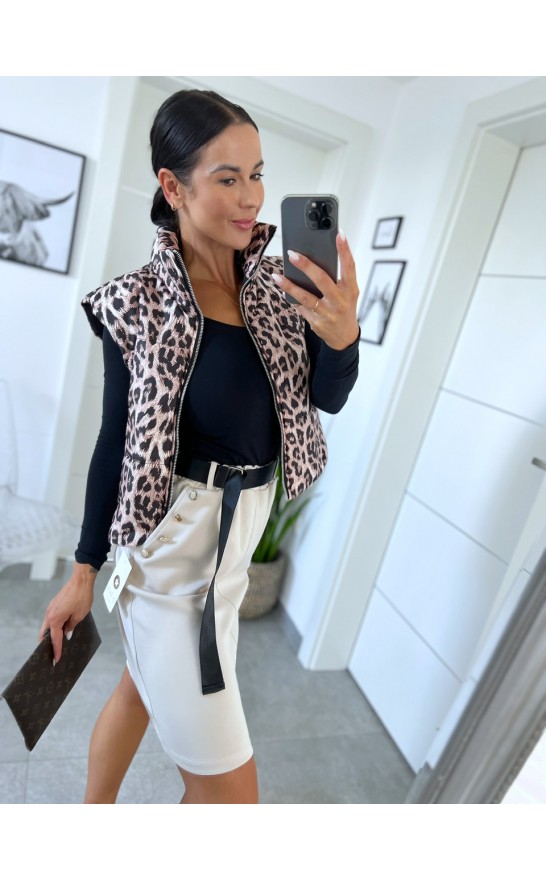 Krémová sukně pouzdrová S/M