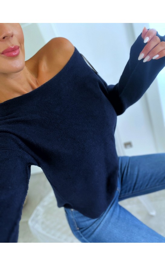 Tmavě modrý svetr Good 