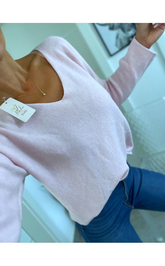 Růžový véčkový svetr Den 