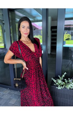 Červené leopard šaty 