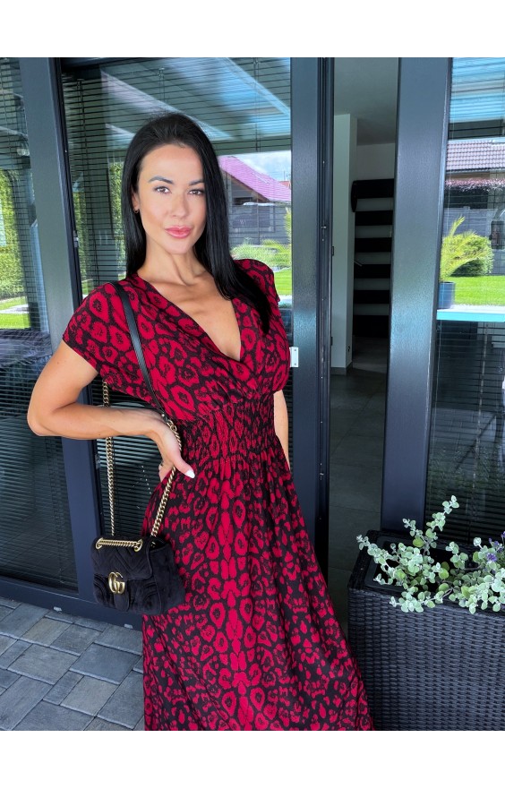 Červené leopard šaty 