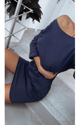 Bavlněné modré šaty M/L