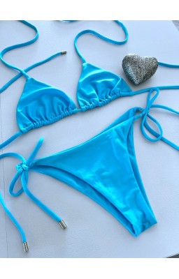 Baby Blue modrá Lycra-se třpytem  vrchní díl S/M